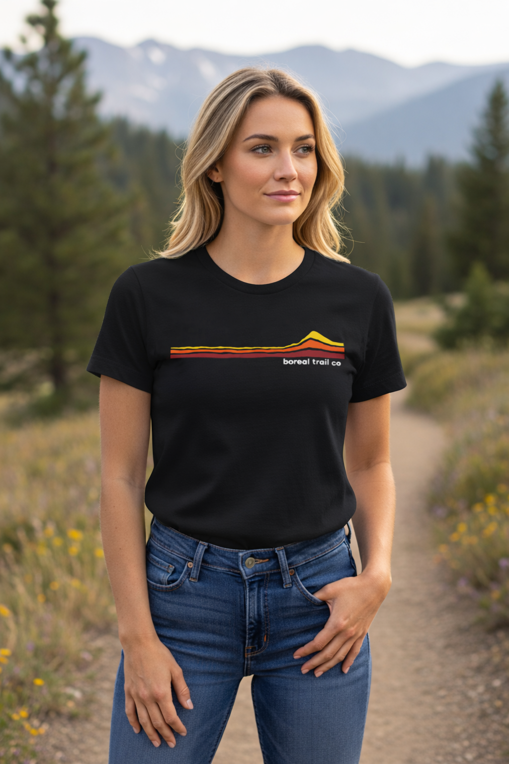 Boreal Trail Co Classic Logo Stripes Women’s Tee