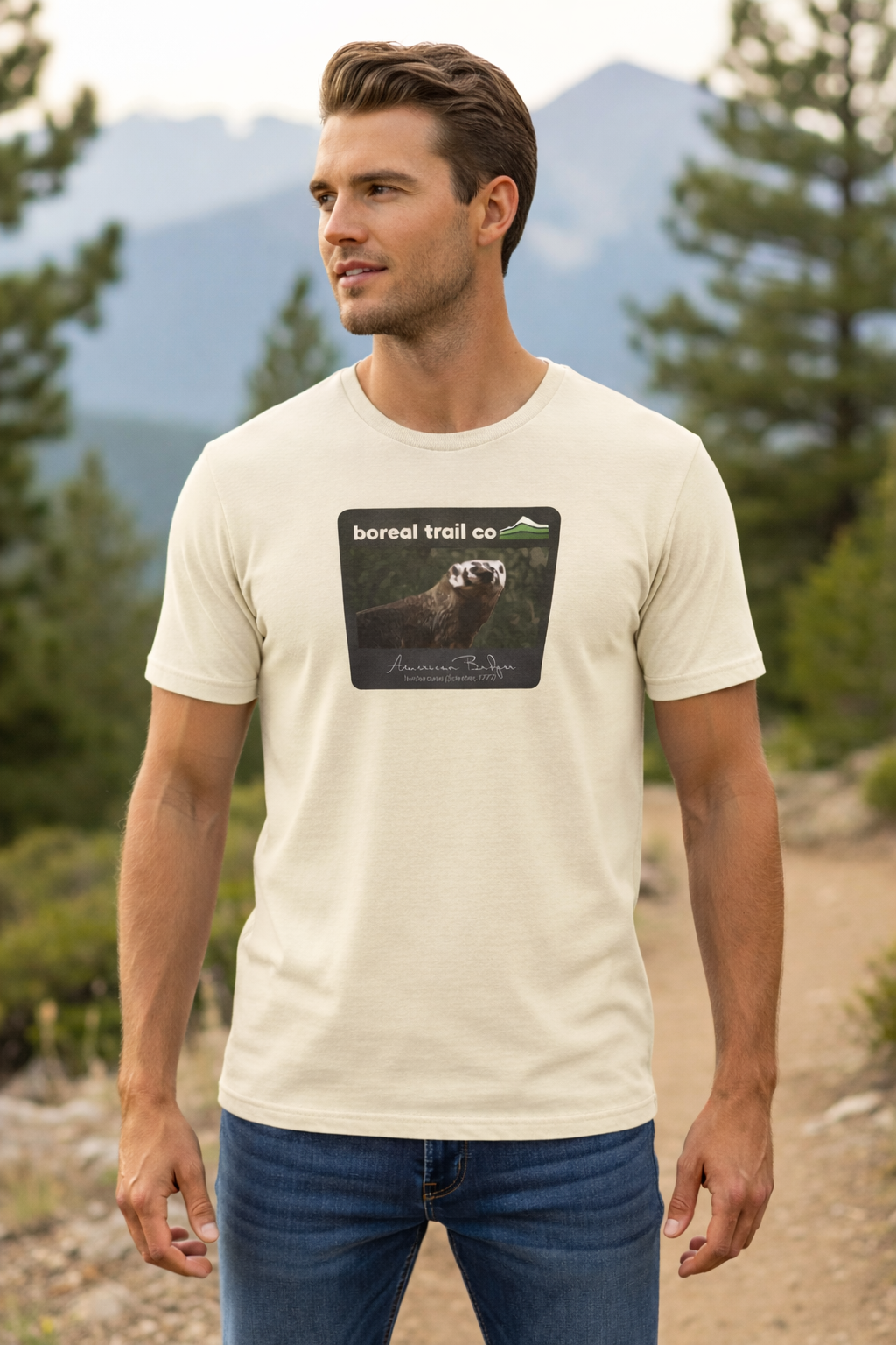 Boreal Trail Co American Badger Wildlife Graphic Tee