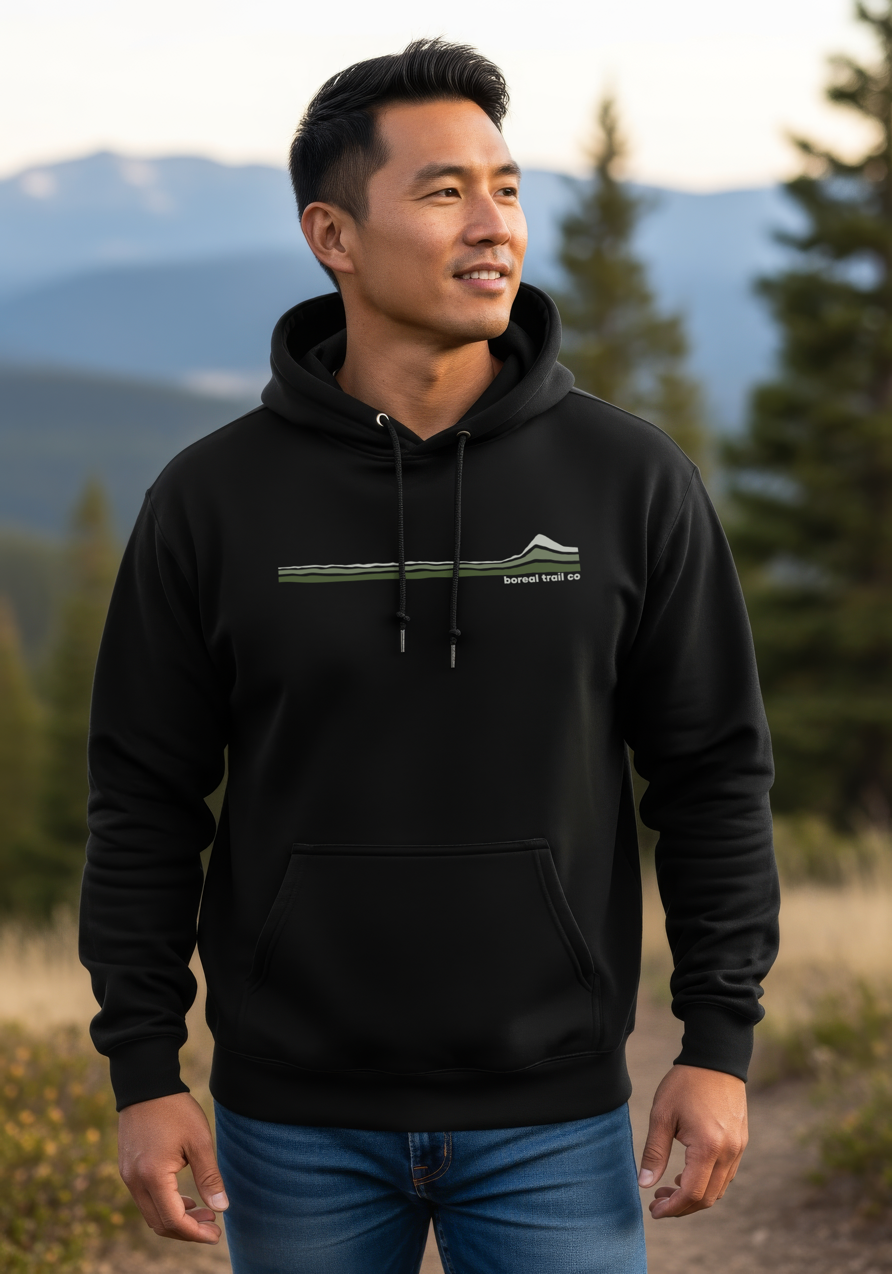 Boreal Trail Co Forest Logo Stripes Hoodie