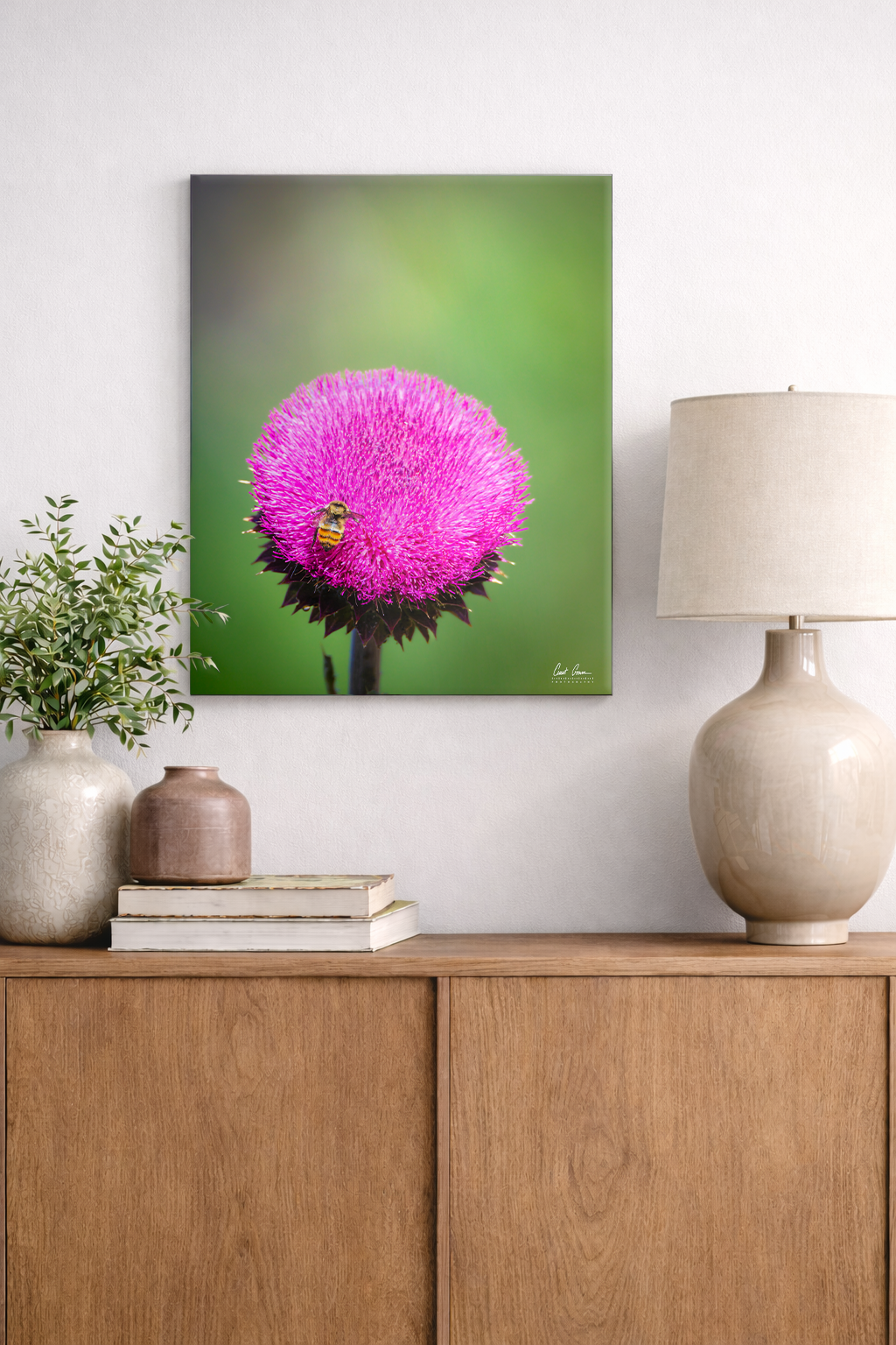 Visitor on a Wild Summer Thistle Photo on Metal